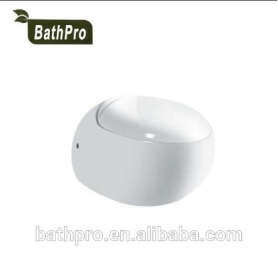 ceramic round one piece wall hung toilet bowl