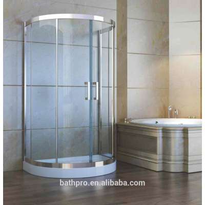 acrylic base half round shape stainless steel shower room kit