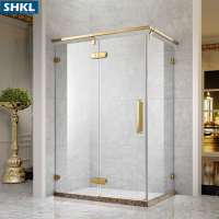 Gold/silver color glass shower cabin