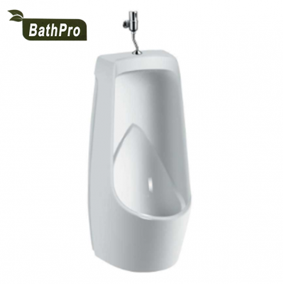 waterless elongated ceramic floor mounted urinal for men