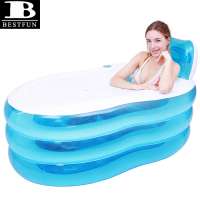 Heavy duty PVC One person inflatable hot tub portable one person tub folding travel bathtub pool