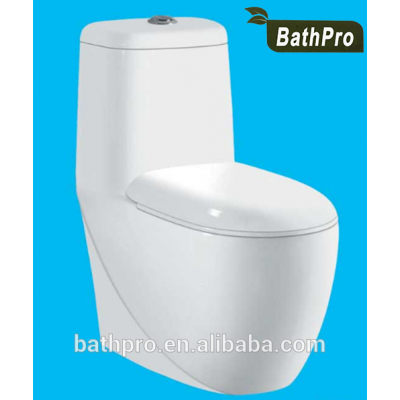 round shape ceramic material siphon flushing siphonic one piece toilet