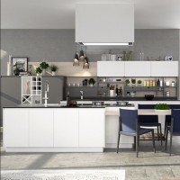 Factory Project Custom White Shaker Wooden Kitchen Cabinets