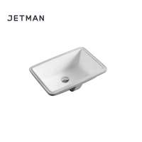 JM8341 495*370*190 China Bathroom Sanitary Ware Lavatory Square Ceramic Undercounter Basin