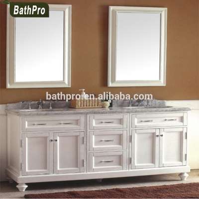 Double Sink Oak Solid Wood North American Style Bathroom Babinet