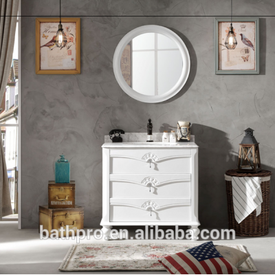 Floor standing single sink oak wood bathroom mirror vanity