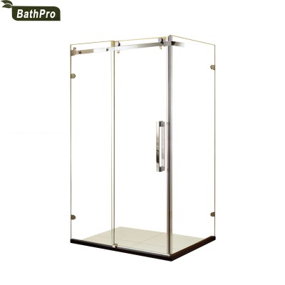 2016 High Quality Cheap price Stainless steel frame rectangle bath shower cabin 2 sided shower enclosure