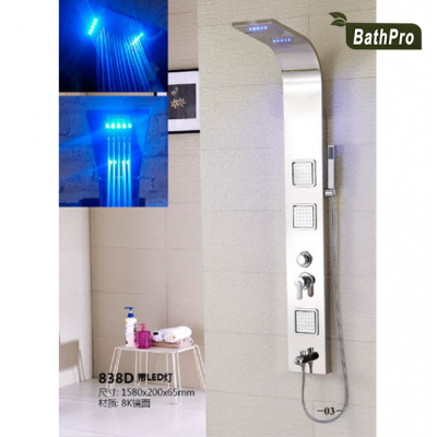 Modern Design Stainless Steel Wall Mounted Shower Panel with LED Light